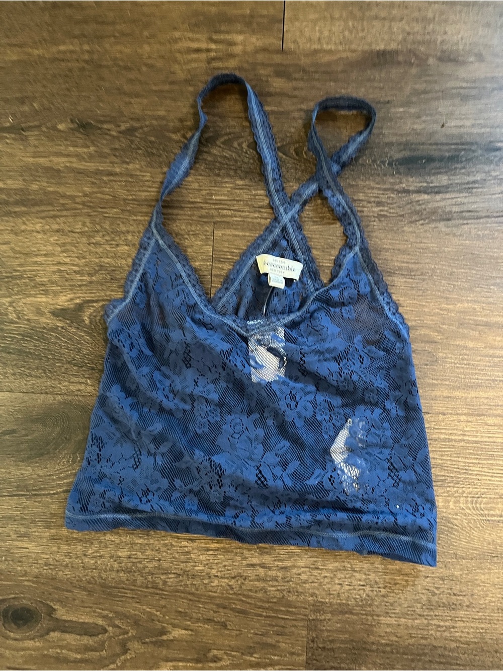 Vtg y2k NWT Abercrombie kids Medium blue  racerback crop cami floral  pattern
